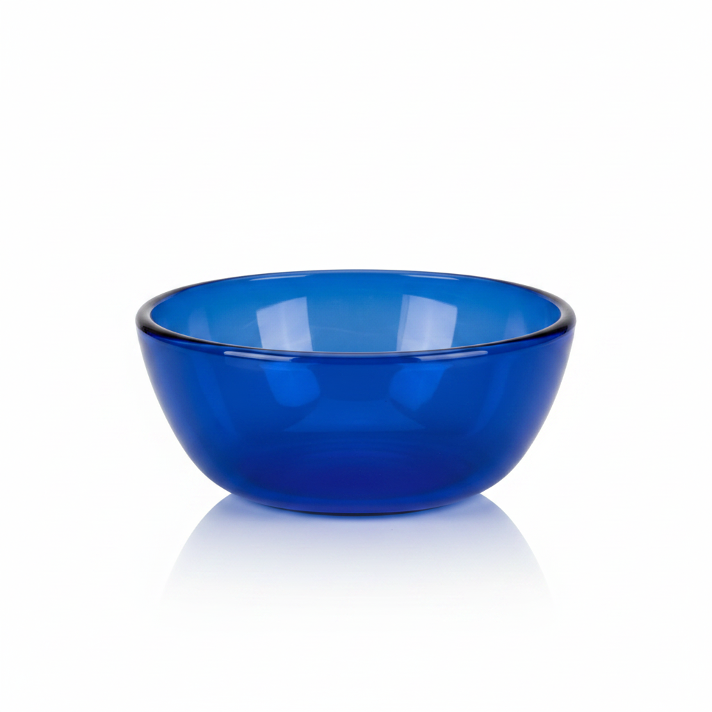 Borosil Tinted Glass Bowl, Blue - 4.5 Inch