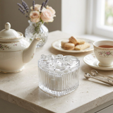 Deli Heart-Shaped Glass Sugar Pot - 8cm