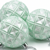 Plastic Christmas Hanging Balls 3-Piece Set Mint Green - 10cm