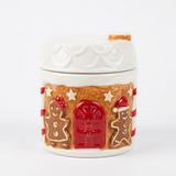 Ceramic Christmas Candy Jar with Lid - 11x10cm