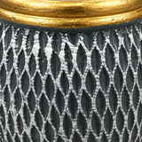 Ceramic Flower Vase Dark Grey with Gold Rim - 9×9cm