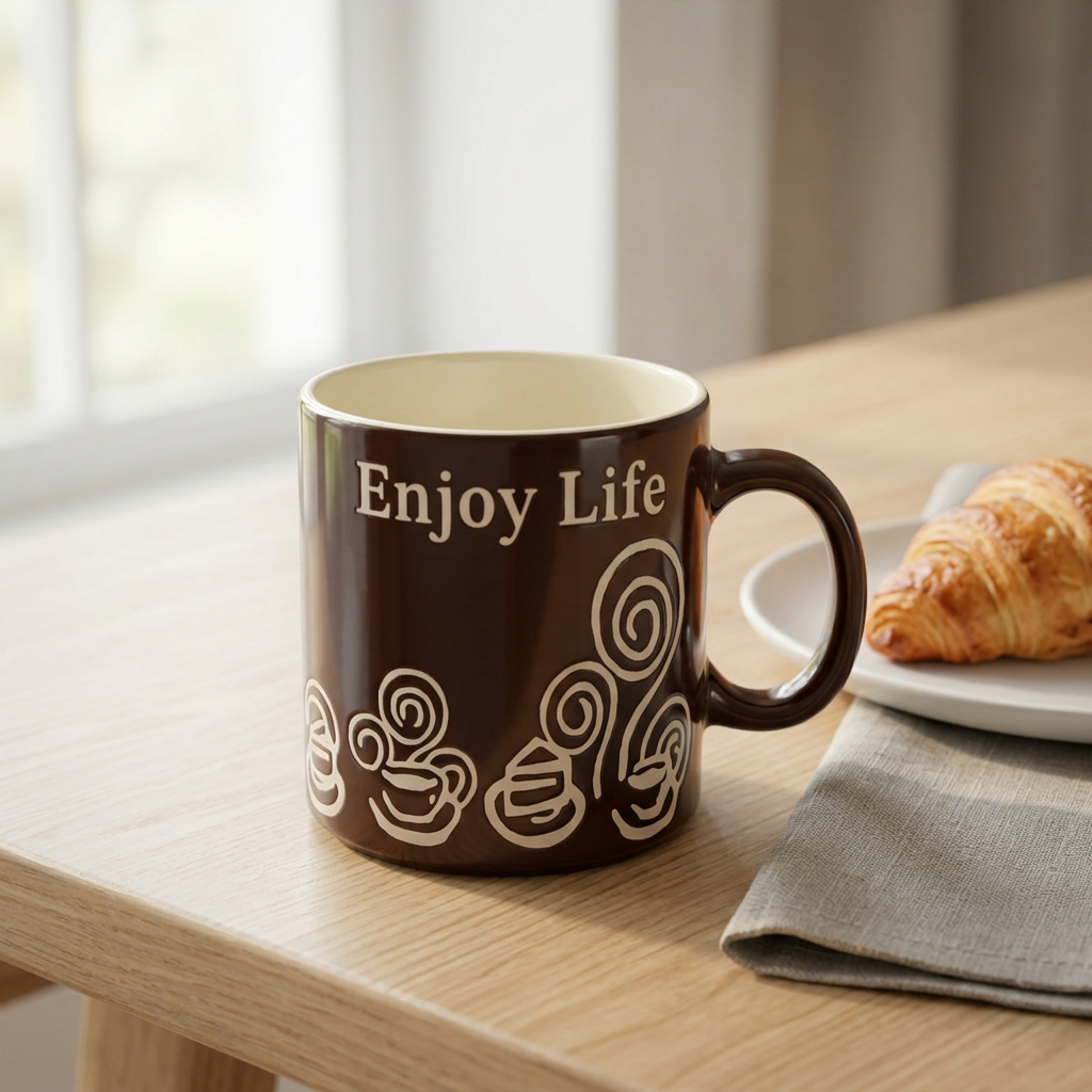 Royalford Ceramic Mug Dark Brown with Cream - 260ml