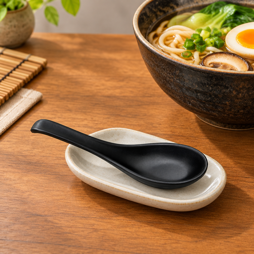 RK Melamine Soup Spoon Black - 14.5cm