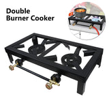 AKDC Large Cast Iron Portable Gas Stove 48×25×11 cm – Heavy Duty Outdoor Camping & BBQ Double Size Cooker