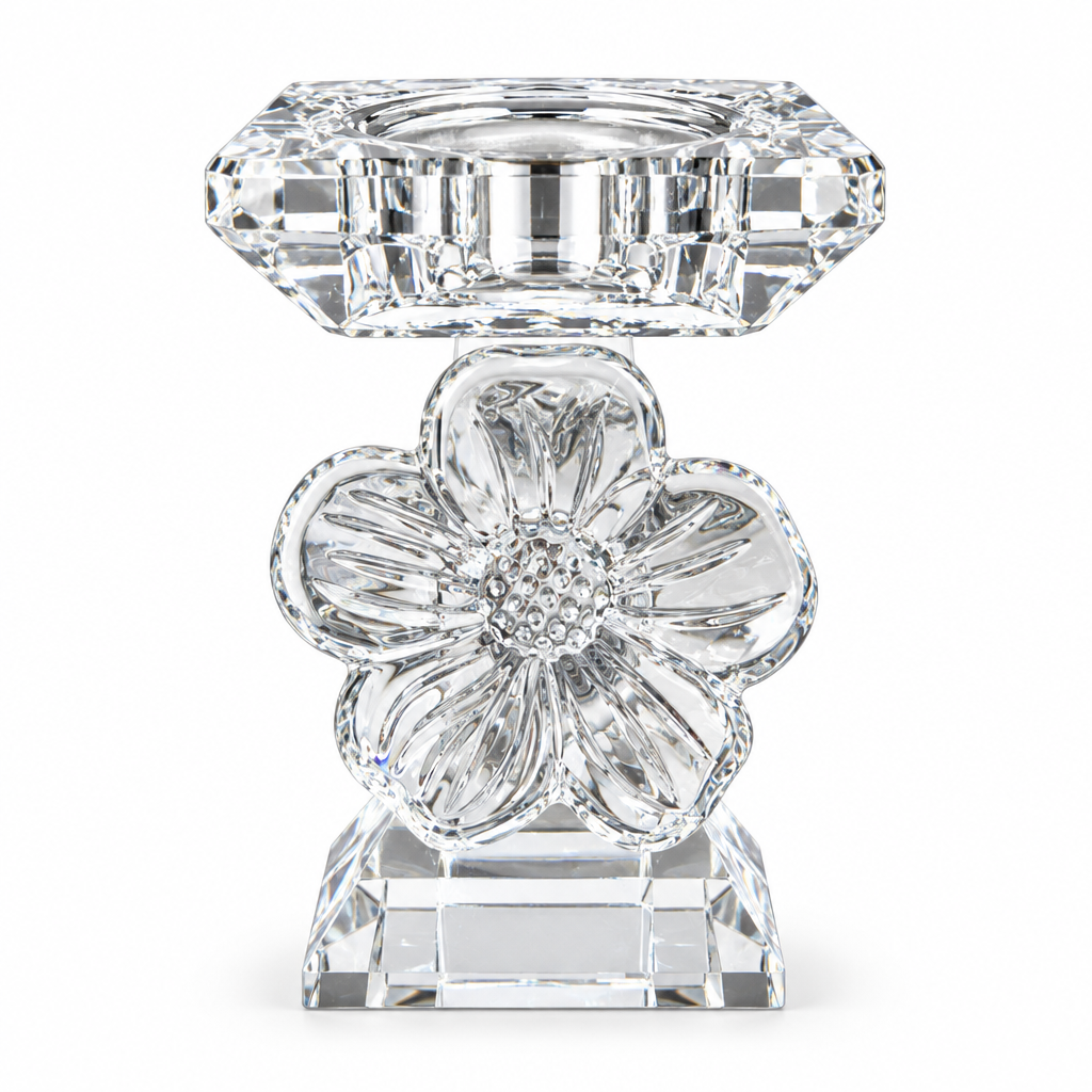 Crystal Incense Burner with Flower Design - 14×9cm