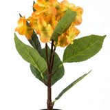 Yellow & Orange Artificial Flower Plant with Black Plastic Pot - 45 cm