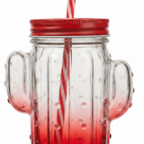 Cactus Glass Jar with Straw - 400ml - Red / Green - Al Kabayel Discount CentreCactus Glass Jar with Straw - 400ml - Red / GreenMugsAKDCAl Kabayel Discount Centre
