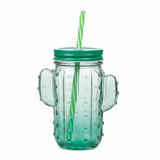 Cactus Glass Jar with Straw - 400ml - Red / Green - Al Kabayel Discount CentreCactus Glass Jar with Straw - 400ml - Red / GreenMugsAKDCAl Kabayel Discount Centre