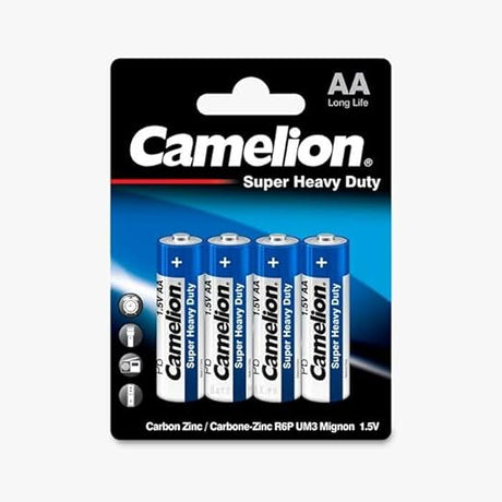 CAMELION AA Super Heavy Duty Carbon Zinc Battery 1.5V, Pack of 4 - Al Kabayel Discount CentreCAMELION AA Super Heavy Duty Carbon Zinc Battery 1.5V, Pack of 4BatteriesCAMELIONAl Kabayel Discount Centre