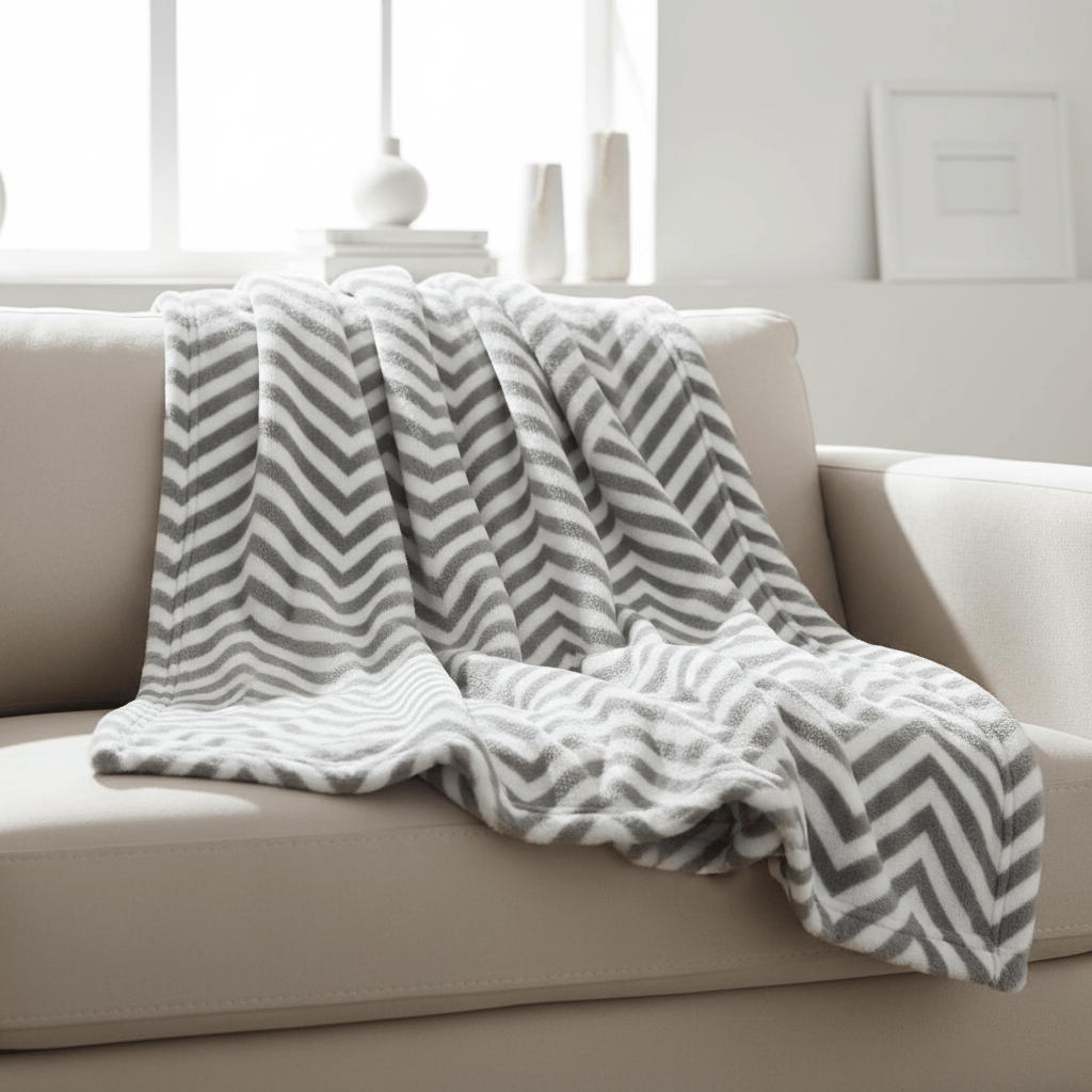 Cannon Premium Flannel Blanket, Soft Brushed Finish – 160×220 cm, White with Gray Design - Al Kabayel Discount CentreCannon Premium Flannel Blanket, Soft Brushed Finish – 160×220 cm, White with Gray DesignBeddingCANNONAl Kabayel Discount Centre