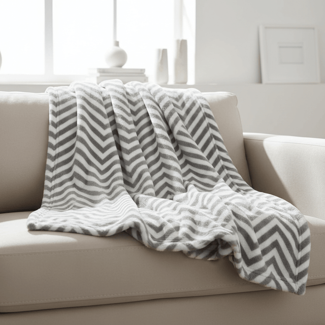 Cannon Premium Flannel Blanket, Soft Brushed Finish – 160×220 cm, White with Gray Design - Al Kabayel Discount CentreCannon Premium Flannel Blanket, Soft Brushed Finish – 160×220 cm, White with Gray DesignBeddingCANNONAl Kabayel Discount Centre