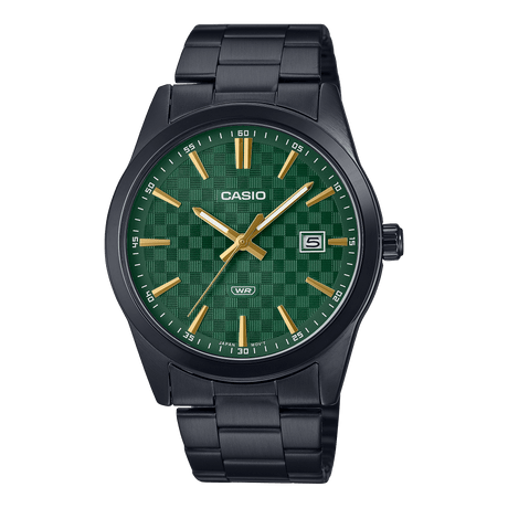 Casio Men's MTP - VD03B - 3A Analog Watch with Green Dial and Black Stainless Steel Band - Al Kabayel Discount CentreCasio Men's MTP - VD03B - 3A Analog Watch with Green Dial and Black Stainless Steel BandWatchesCASIOAl Kabayel Discount Centre