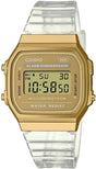 Casio Vintage A168XESG - 9ADF digital watch with a gold - tone metallic case and a transparent resin strap. - Al Kabayel Discount CentreCasio Vintage A168XESG - 9ADF digital watch with a gold - tone metallic case and a transparent resin strap.WatchesCASIOAl Kabayel Discount Centre