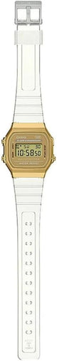 Casio Vintage A168XESG - 9ADF digital watch with a gold - tone metallic case and a transparent resin strap. - Al Kabayel Discount CentreCasio Vintage A168XESG - 9ADF digital watch with a gold - tone metallic case and a transparent resin strap.WatchesCASIOAl Kabayel Discount Centre