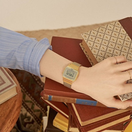 Casio Vintage Collection A700WMG - 9ADF unisex gold - tone stainless steel mesh band digital watch. - Al Kabayel Discount CentreCasio Vintage Collection A700WMG - 9ADF unisex gold - tone stainless steel mesh band digital watch.WatchesCASIOAl Kabayel Discount Centre