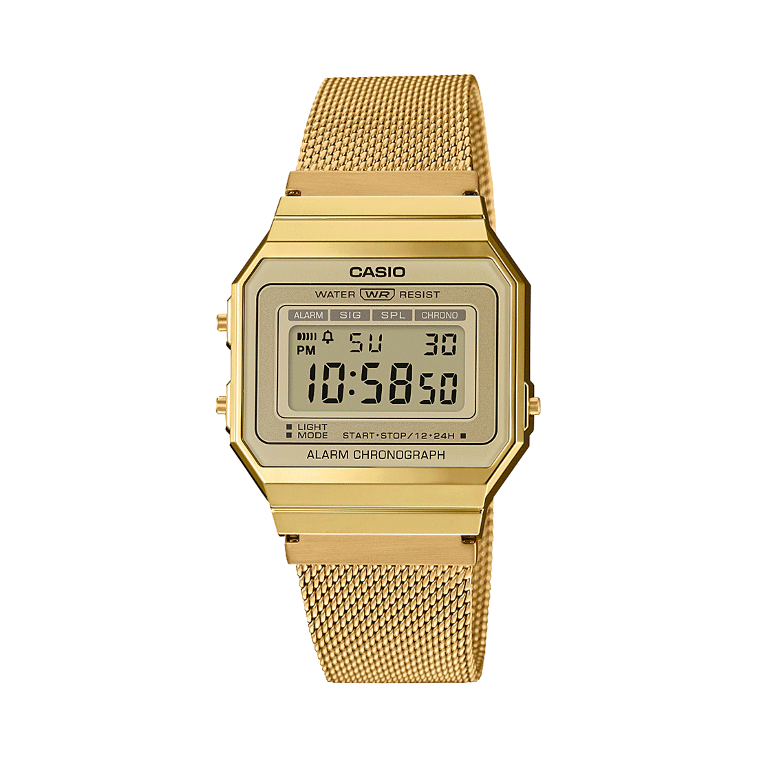 Casio Vintage Collection A700WMG - 9ADF unisex gold - tone stainless steel mesh band digital watch. - Al Kabayel Discount CentreCasio Vintage Collection A700WMG - 9ADF unisex gold - tone stainless steel mesh band digital watch.WatchesCASIOAl Kabayel Discount Centre