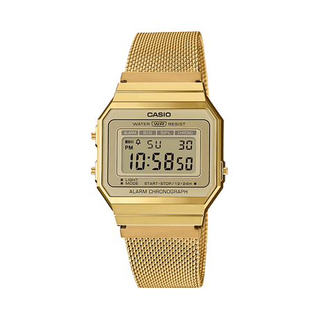 Casio Vintage Collection A700WMG - 9ADF unisex gold - tone stainless steel mesh band digital watch. - Al Kabayel Discount CentreCasio Vintage Collection A700WMG - 9ADF unisex gold - tone stainless steel mesh band digital watch.WatchesCASIOAl Kabayel Discount Centre