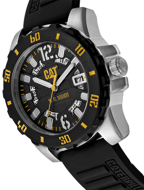 CAT Steel Barricade Stainless Steel Watch with Yellow Accents - Al Kabayel Discount CentreCAT Steel Barricade Stainless Steel Watch with Yellow AccentsWatchesCATAl Kabayel Discount Centre