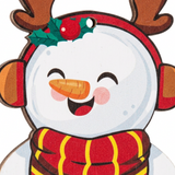 Wooden Christmas Snowman Décor - 10cm
