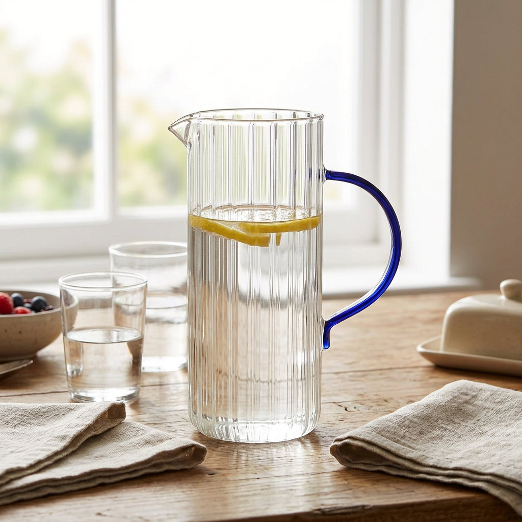 Luhpar Ribbed Glass Jug – 1200ml