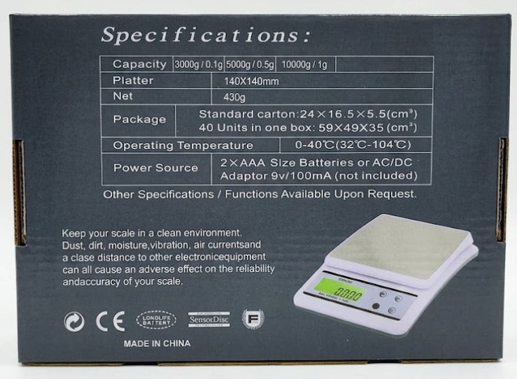 Electronic Kitchen Scale – Digital Food Scale with LCD Display | Max 10000g | Assorted Color