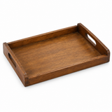 Luhpar Rectangular Wooden Serving Tray with Cutout Handles - 42×28cm