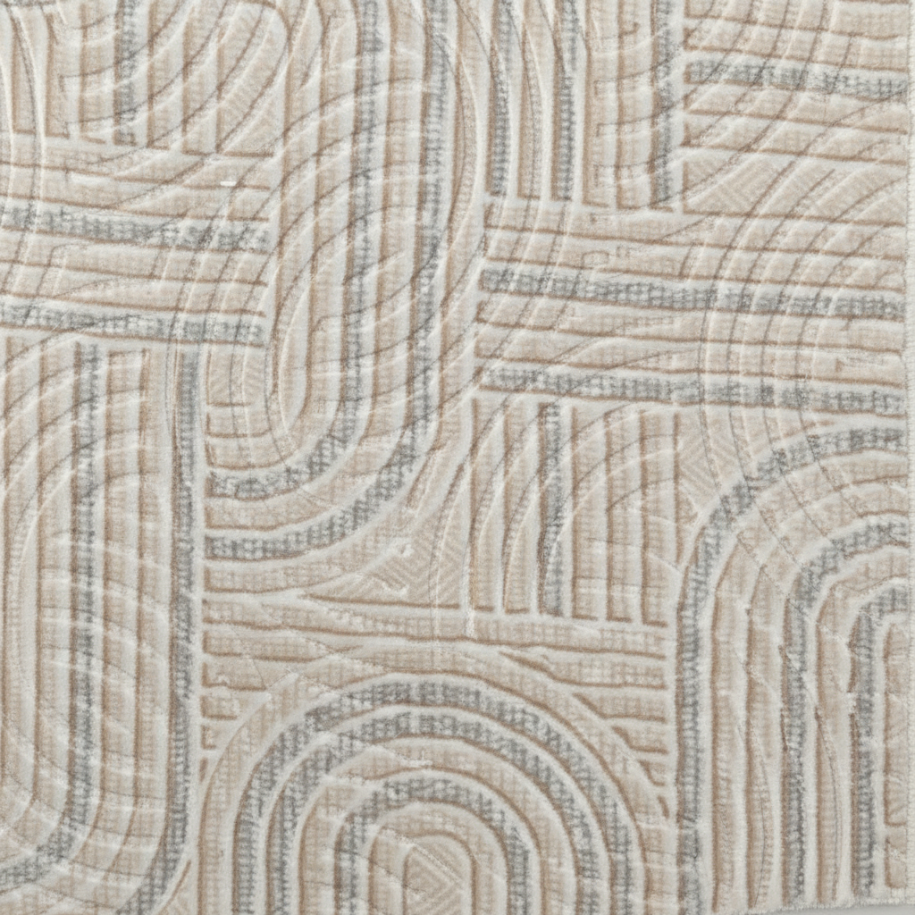 Carpet Ivory with Taupe & Light Grey Abstract Pattern