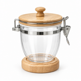 Acrylic and Wooden Canister with Clip Lid - 500ml