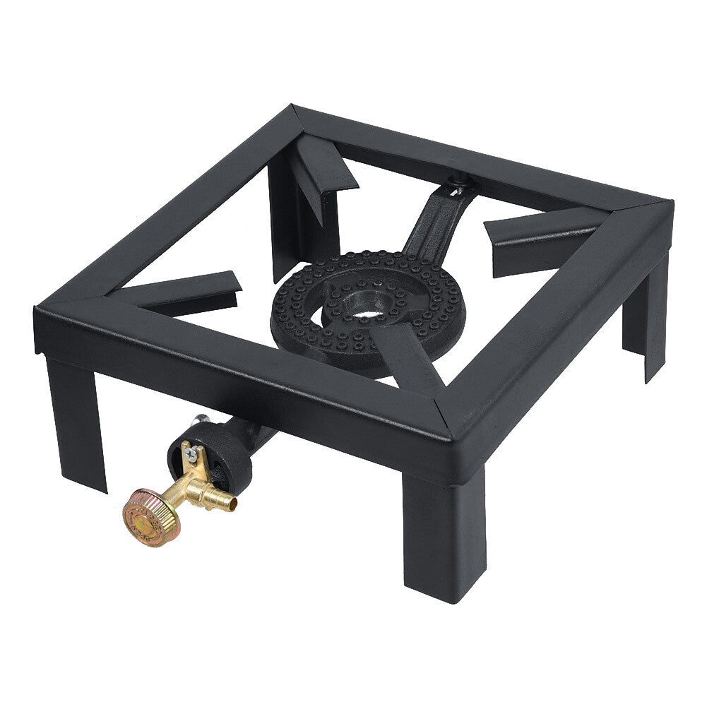 MAJESTIC Compact Cast Iron Portable Gas Stove 25×25×11 cm – Heavy Duty Single Burner Outdoor Camping Cooker