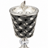 Metal Incense Burner Black & Silver – 25×10cm