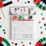 UAE National Day Canvas Painting Set with 4 Colours and Brush – 9cm
