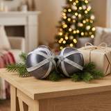 Plastic Christmas Décor Balls 2-Piece Set Grey - 10cm