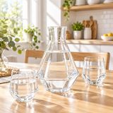 Deli Clear Glass Diamond-Cut Decanter – 1400ml