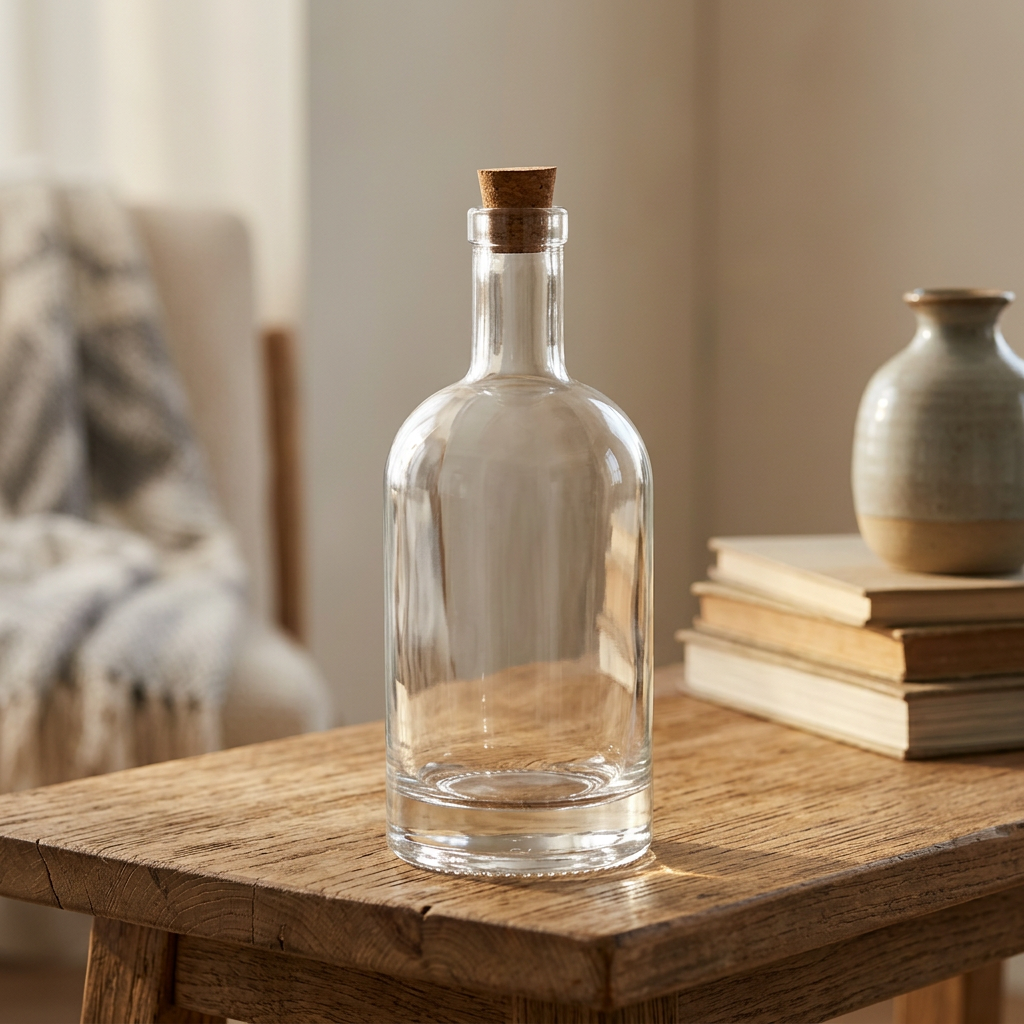 Yuniverse Glass Bottle with Cork Lid – 500ml