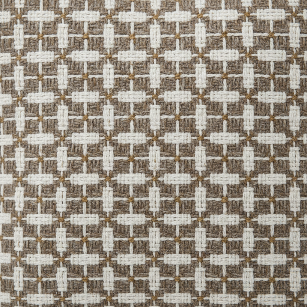 Woven Pattern Cushion Taupe Beige and Cream - 40cm