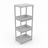 Plastic 3-Tier Storage Rack Light Grey - 80×32×22cm