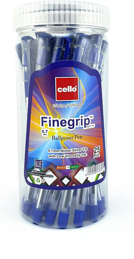 CELLO Finegrip Ball Pen 0.7mm Jar Of 25Pc Blue - Al Kabayel Discount CentreCELLO Finegrip Ball Pen 0.7mm Jar Of 25Pc BluePens, Pencils & MarkersCELLOAl Kabayel Discount Centre
