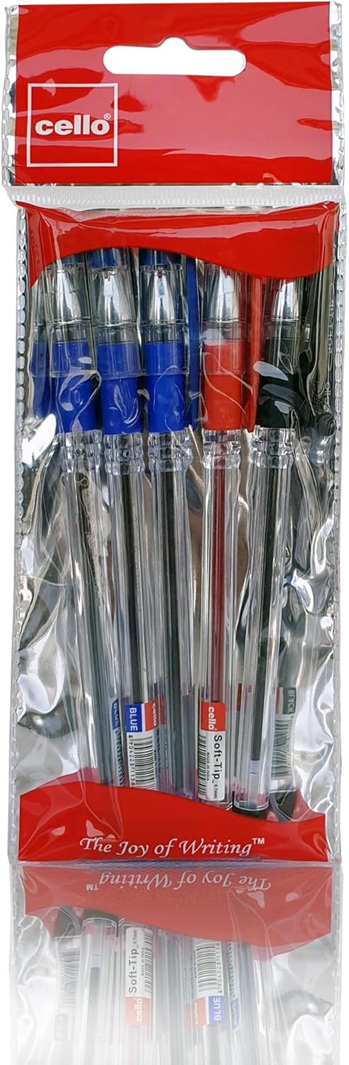 Cello Soft Tip Ball Pen 0.7mm | 5 - Piece Assorted Set (3 Blue, 1 Black, 1 Red) - Al Kabayel Discount CentreCello Soft Tip Ball Pen 0.7mm | 5 - Piece Assorted Set (3 Blue, 1 Black, 1 Red)Pens, Pencils & MarkersCELLOAl Kabayel Discount Centre