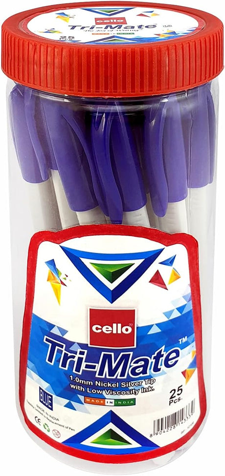CELLO TRIMATE BALL PEN 1.0MM JAR OF 25PC BLUE - Al Kabayel Discount CentreCELLO TRIMATE BALL PEN 1.0MM JAR OF 25PC BLUEPens, Pencils & MarkersCELLOAl Kabayel Discount Centre