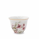 ABL GP-155 Ceramic Ceramic Cawa Cup Set – 12 Pieces – Floral Design with Gold Rim