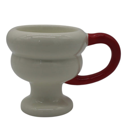 Ceramic Coffee Mug in White With Bold Red Accent – 200ml, Vibrant and Durable Mug for Tea, Coffee, or Milk - Al Kabayel Discount CentreCeramic Coffee Mug in White With Bold Red Accent – 200ml, Vibrant and Durable Mug for Tea, Coffee, or MilkMugsAKDCAl Kabayel Discount Centre