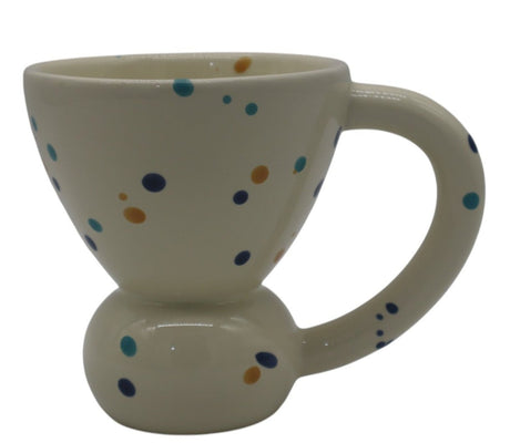 Ceramic Coffee Mug in White With Bright Blue and Yellow Dots – 200ml, Fun and Cheerful Design for Tea, Coffee, or Milk - Al Kabayel Discount CentreCeramic Coffee Mug in White With Bright Blue and Yellow Dots – 200ml, Fun and Cheerful Design for Tea, Coffee, or MilkMugsAKDCAl Kabayel Discount Centre