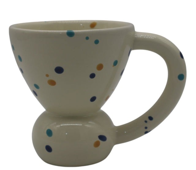 Ceramic Coffee Mug in White With Bright Blue and Yellow Dots – 200ml, Fun and Cheerful Design for Tea, Coffee, or Milk - Al Kabayel Discount CentreCeramic Coffee Mug in White With Bright Blue and Yellow Dots – 200ml, Fun and Cheerful Design for Tea, Coffee, or MilkMugsAKDCAl Kabayel Discount Centre