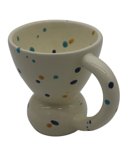 Ceramic Coffee Mug in White With Bright Blue and Yellow Dots – 200ml, Fun and Cheerful Design for Tea, Coffee, or Milk - Al Kabayel Discount CentreCeramic Coffee Mug in White With Bright Blue and Yellow Dots – 200ml, Fun and Cheerful Design for Tea, Coffee, or MilkMugsAKDCAl Kabayel Discount Centre