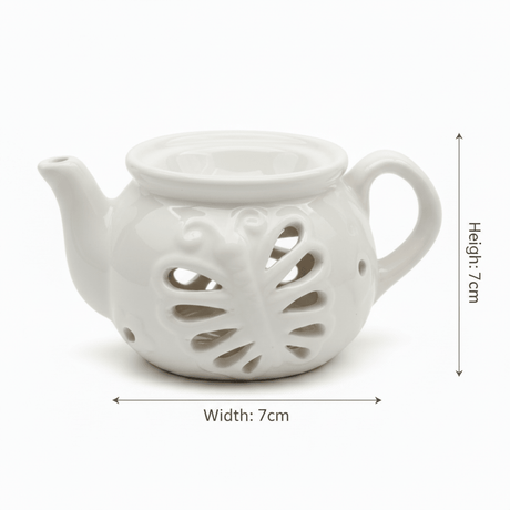 Ceramic Oil Burner Classic Teapot Design 7×7 cm - White / Blue - Al Kabayel Discount CentreCeramic Oil Burner Classic Teapot Design 7×7 cm - White / BlueHome Décor AccentsAKDCAl Kabayel Discount Centre