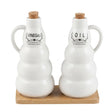 Ceramic Oil & Vinegar Bottle Set with Bamboo Tray 19cm - Al Kabayel Discount CentreCeramic Oil & Vinegar Bottle Set with Bamboo Tray 19cmOil DispensersAKDCAl Kabayel Discount Centre