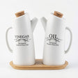 Ceramic Oil & Vinegar Bottle Set with Bamboo Tray - Al Kabayel Discount CentreCeramic Oil & Vinegar Bottle Set with Bamboo TrayOil DispensersAKDCAl Kabayel Discount Centre