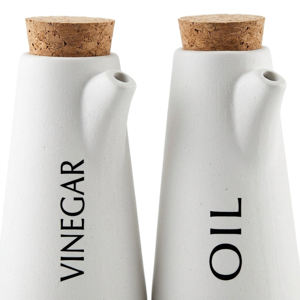 Ceramic Oil & Vinegar Bottle Set with Tray 16 cm - Al Kabayel Discount CentreCeramic Oil & Vinegar Bottle Set with Tray 16 cmOil DispensersAKDCAl Kabayel Discount Centre