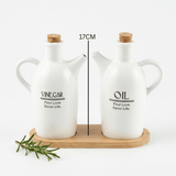 Ceramic Oil & Vinegar Bottle Set with Tray 17 cm - Al Kabayel Discount CentreCeramic Oil & Vinegar Bottle Set with Tray 17 cmOil DispensersAKDCAl Kabayel Discount Centre