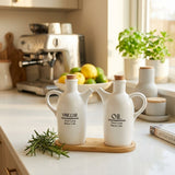 Ceramic Oil & Vinegar Bottle Set with Tray 17 cm - Al Kabayel Discount CentreCeramic Oil & Vinegar Bottle Set with Tray 17 cmOil DispensersAKDCAl Kabayel Discount Centre